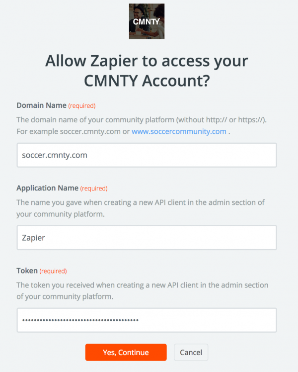 Zapier API Task Automation with CMNTY