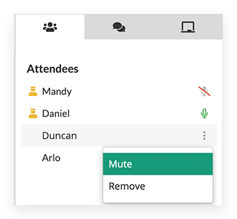 Mute or remove attendees